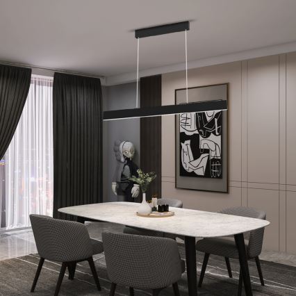Immax NEO 07076L - LED prigušiva luster na sajli crni LISTON LED/18W/230V Tuya + daljinski upravljač