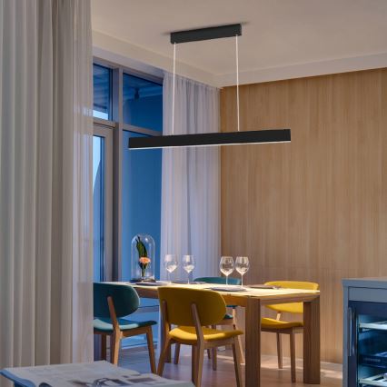 Immax NEO 07076L - LED prigušiva luster na sajli crni LISTON LED/18W/230V Tuya + daljinski upravljač