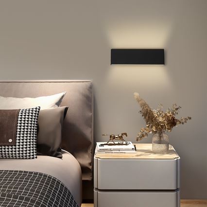 Immax NEO 07086L - LED prigušiva zidna svetiljka LISTON LED/8W/230V crna Tuya + daljinski upravljač
