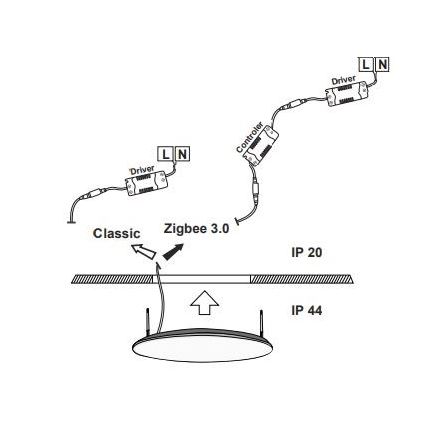 Immax NEO 07109K - LED prigušiva ugradna plafonska svetiljka za kupatilo PRACTICO LED/24W/230V IP44 Tuya