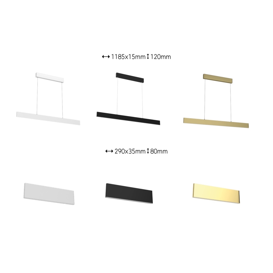 Immax Neo 07129L - LED prigušiva zidna svetiljka LISTON LED/8W/230V zlatna Tuya + daljinsko upravljanje