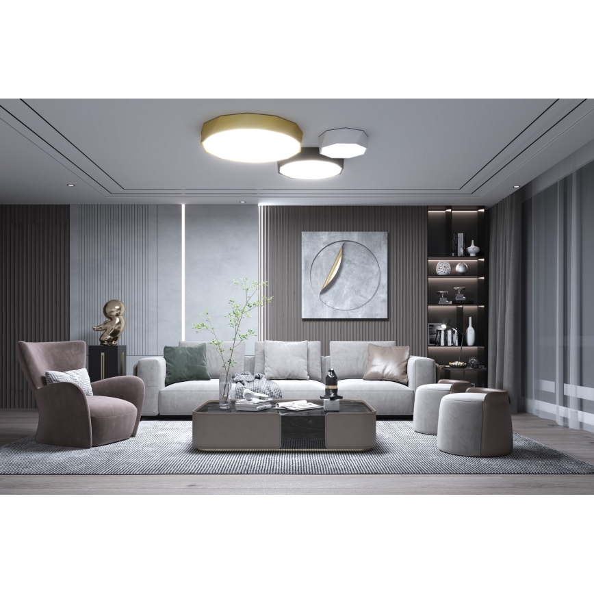Immax NEO 07130-B60 - LED SMART prigušiva plafonska lampa DIAMANTE crna LED/43W/230V + daljinski upravljač 60cm Tuya ZigBee