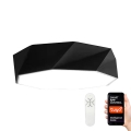 Immax NEO 07130-B80 - LED SMART prigušiva stropna lampa crna DIAMANTE LED/60W/230V + daljinski upravljač 80cm Tuya ZigBee