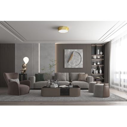 Immax NEO 07132-G40 - LED SMART prigušiva stropna svetiljka DIAMANTE LED/31W/230V zlatna 40 cm Tuya ZigBee + daljinski upravljač