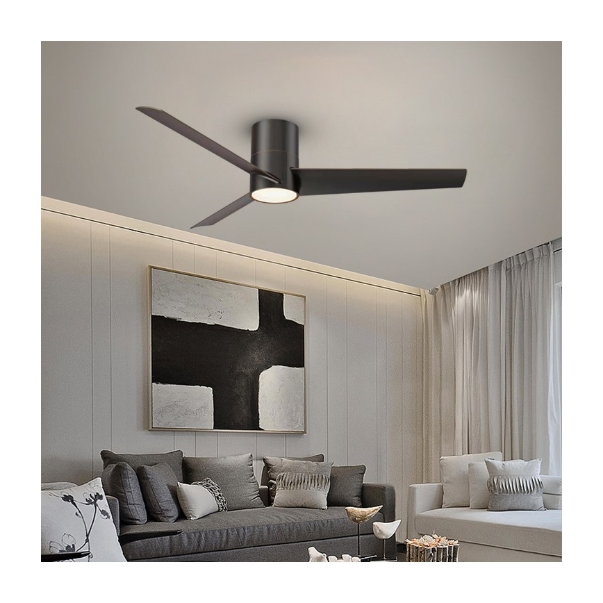 Immax NEO 07135-B - LED plafonski ventilator FRESH LED/18W/230V Wi-Fi Tuya crna + daljinski upravljač