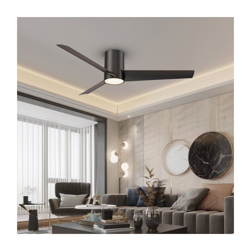 Immax NEO 07135-B - LED plafonski ventilator FRESH LED/18W/230V Wi-Fi Tuya crna + daljinski upravljač