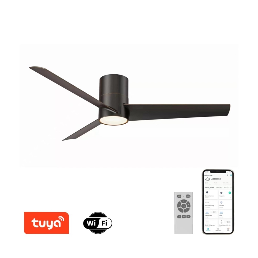 Immax NEO 07135-B - LED plafonski ventilator FRESH LED/18W/230V Wi-Fi Tuya crna + daljinski upravljač