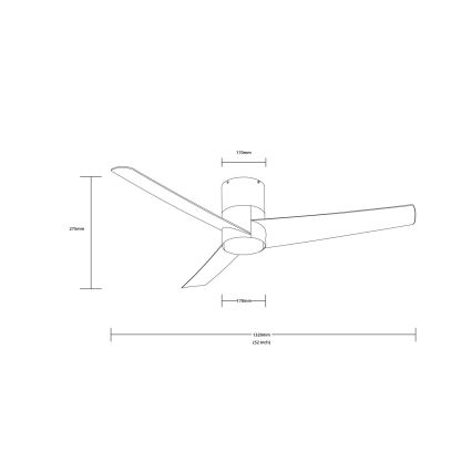 Immax NEO 07135-B - LED plafonski ventilator FRESH LED/18W/230V Wi-Fi Tuya crna + daljinski upravljač