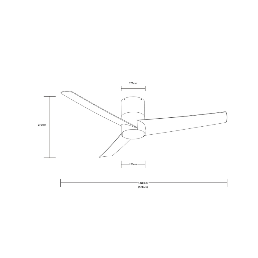 Immax NEO 07135-B - LED plafonski ventilator FRESH LED/18W/230V Wi-Fi Tuya crna + daljinski upravljač