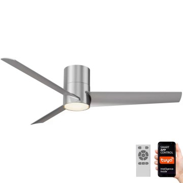 Immax NEO 07135-S - LED plafonski ventilator FRESH LED/18W/230V Wi-Fi Tuya mat hrom + sa daljinskim upravljačem