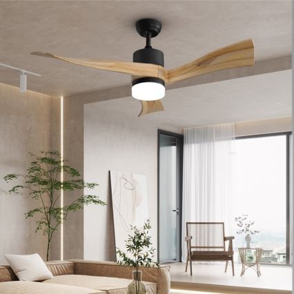 Immax NEO 07136-B - LED plafonski ventilator SOFISTICADO, LED 18W/230V, hrast, Wi‑Fi (Tuya) + daljinski upravljač