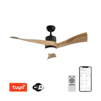 Immax NEO 07136-B - LED plafonski ventilator SOFISTICADO, LED 18W/230V, hrast, Wi‑Fi (Tuya) + daljinski upravljač