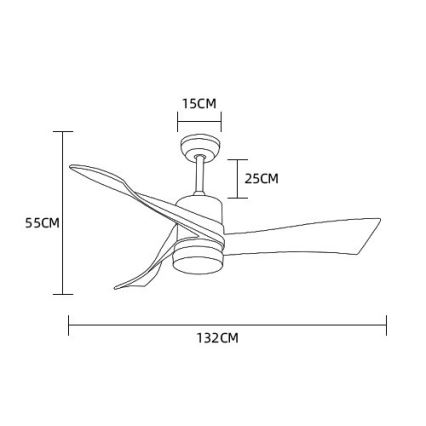 Immax NEO 07136-B - LED plafonski ventilator SOFISTICADO, LED 18W/230V, hrast, Wi‑Fi (Tuya) + daljinski upravljač