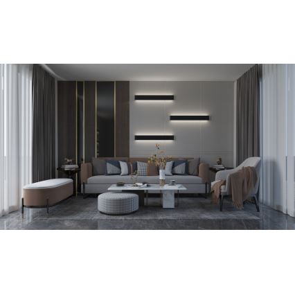 Immax NEO 07137-B - LED SMART prigušiva zidna svetiljka LINEA crna LED/40W/230V sa daljinskim upravljačem 76 cm Tuya ZigBee