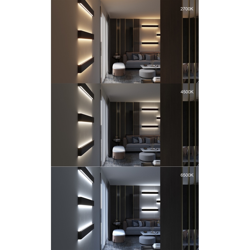 Immax NEO 07137-B - LED SMART prigušiva zidna svetiljka LINEA crna LED/40W/230V sa daljinskim upravljačem 76 cm Tuya ZigBee