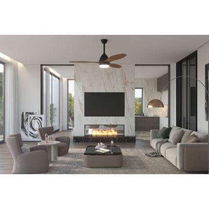 Immax NEO 07141-B - LED plafonski ventilator NEO LITE FRESCO LED/18W/230V Tuya Wi-Fi crna/braon+ daljinski upravljač