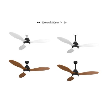 Immax NEO 07141-B - LED plafonski ventilator NEO LITE FRESCO LED/18W/230V Tuya Wi-Fi crna/braon+ daljinski upravljač