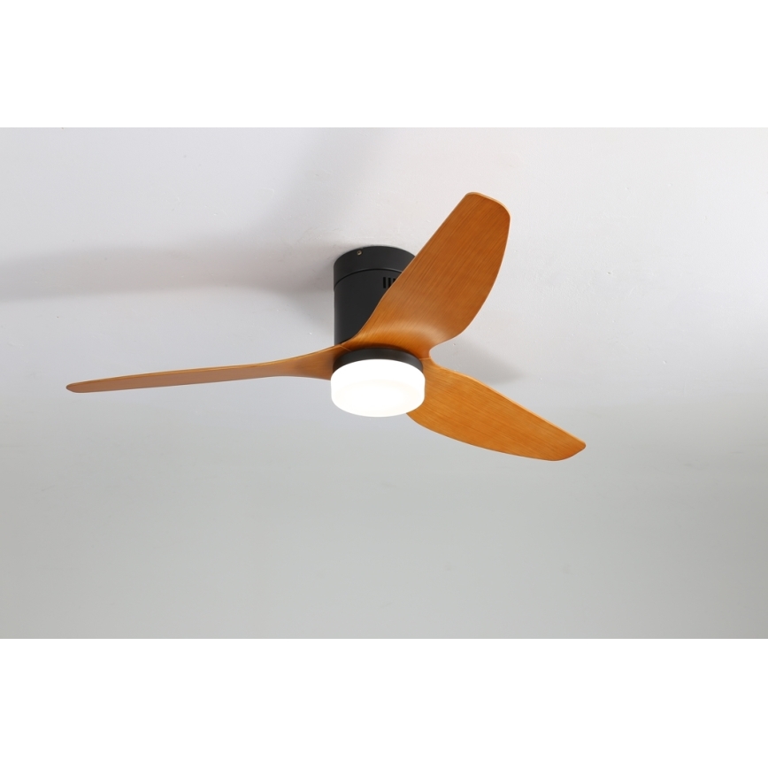 Immax NEO 07142-B - LED stropni ventilator NEO LITE VENTO LED/18W/230V Tuya Wi-Fi crna/drvo + daljinski upravljač