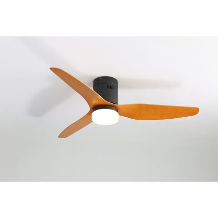 Immax NEO 07142-B - LED stropni ventilator NEO LITE VENTO LED/18W/230V Tuya Wi-Fi crna/drvo + daljinski upravljač