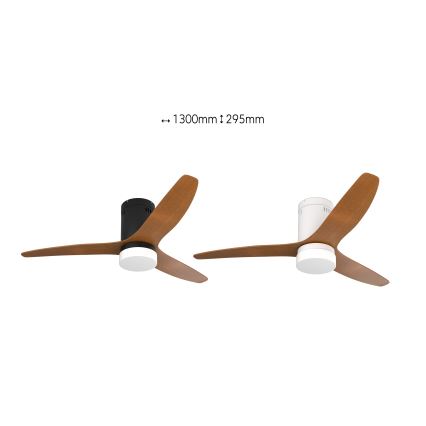 Immax NEO 07142-B - LED stropni ventilator NEO LITE VENTO LED/18W/230V Tuya Wi-Fi crna/drvo + daljinski upravljač