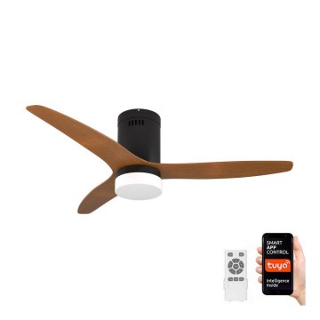 Immax NEO 07142-B - LED stropni ventilator NEO LITE VENTO LED/18W/230V Tuya Wi-Fi crna/drvo + daljinski upravljač