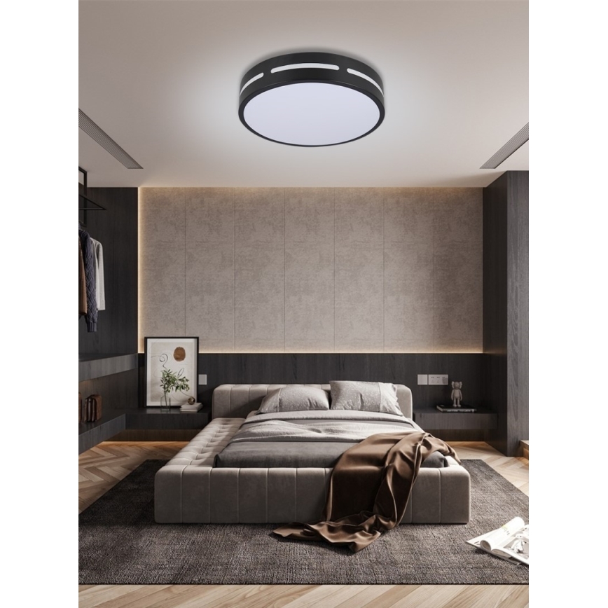 Immax NEO 07152-B40 - LED prigušiva plafonska svetiljka NEO LITE PERFECTO LED/24W/230V Wi-Fi Tuya crna + daljinski upravljač