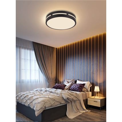 Immax NEO 07152-B50 - LED prigušiva stropna svetiljka NEO LITE PERFECTO LED/48W/230V Wi-Fi Tuya crna + daljinski upravljač