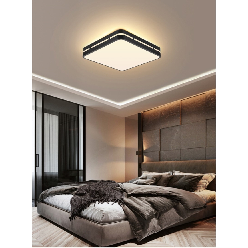 Immax NEO 07154-B42 - LED prigušiva stropna svetiljka NEO LITE PERFECTO LED/48W/230V Wi-Fi Tuya crna + daljinski upravljač