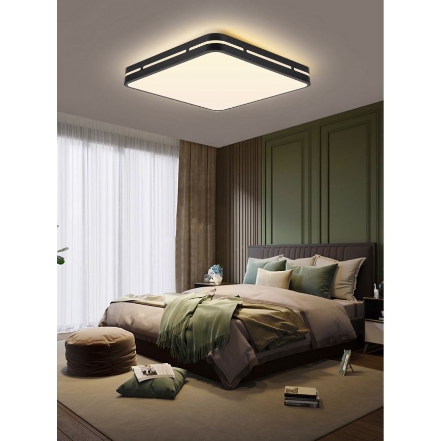 Immax NEO 07154-B42 - LED prigušiva stropna svetiljka NEO LITE PERFECTO LED/48W/230V Wi-Fi Tuya crna + daljinski upravljač