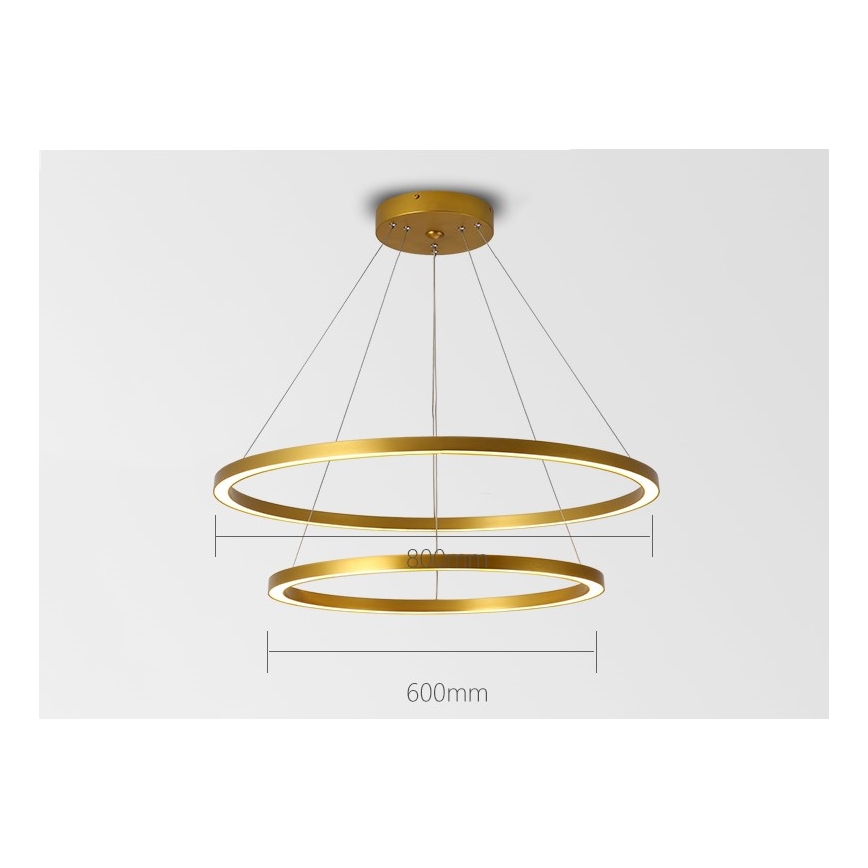 Immax NEO 07159-G80-60 - LED prigušiva luster na sajli FINO LED/93W/230V Tuya zlatna + daljinski upravljač