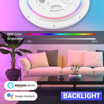 Immax NEO 07164-40 - LED RGB+CCT prigušiva plafonska svetiljka NEO LITE TUDO LED/50W/230V Wi-Fi Tuya + daljinski upravljač