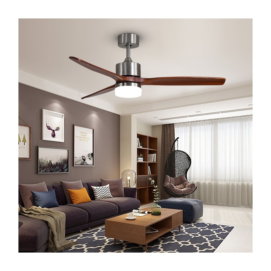 Immax NEO 07165-S - LED plafonski ventilator ELEGANTE LED/18W/230V hrast Wi-Fi Tuya + sa daljinskim upravljačem