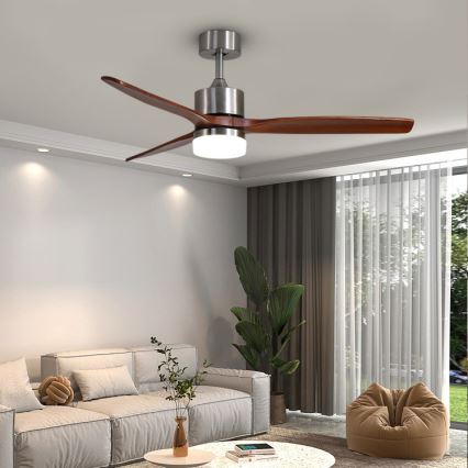 Immax NEO 07165-S - LED plafonski ventilator ELEGANTE LED/18W/230V hrast Wi-Fi Tuya + sa daljinskim upravljačem