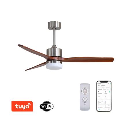 Immax NEO 07165-S - LED plafonski ventilator ELEGANTE LED/18W/230V hrast Wi-Fi Tuya + sa daljinskim upravljačem