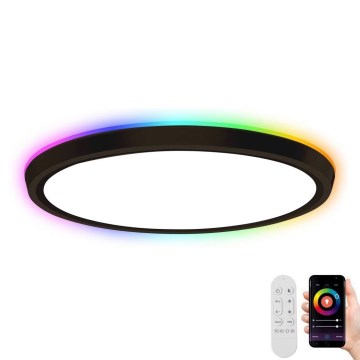 Immax NEO 07166-B40 - LED RGB+CCT prigušiva plafonska svetiljka NEO LITE TUDO LED/50W/230V Wi-Fi Tuya crna + daljinski upravljač