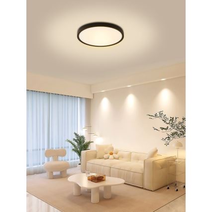 Immax NEO 07166-B40 - LED RGB+CCT prigušiva plafonska svetiljka NEO LITE TUDO LED/50W/230V Wi-Fi Tuya crna + daljinski upravljač