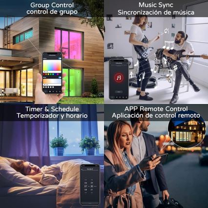 Immax NEO 07167-B40 - LED RGB+CCT prigušiva plafonsko svetlo NEO LITE TUDO LED/50W/230V Wi-Fi Tuya crna + daljinski upravljač