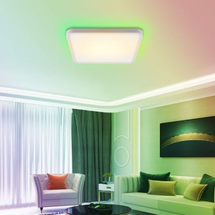 Immax NEO 07168-W40 - LED RGB+CCT prigušiva stropna svetiljka NEO LITE TUDO LED/50W/230V Wi-Fi Tuya bela + daljinski upravljač