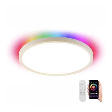 Immax NEO 07169-W60 - LED RGB+CCT prigušiva plafonska svetiljka NEO LITE TUDO 65W/230V 2700-6500K Wi-Fi Tuya + daljinski upravljač bela
