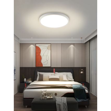 Immax NEO 07169-W60 - LED RGB+CCT prigušiva plafonska svetiljka NEO LITE TUDO 65W/230V 2700-6500K Wi-Fi Tuya + daljinski upravljač bela