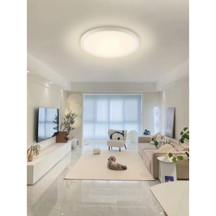 Immax NEO 07169-W60 - LED RGB+CCT prigušiva plafonska svetiljka NEO LITE TUDO 65W/230V 2700-6500K Wi-Fi Tuya + daljinski upravljač bela