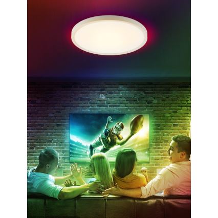 Immax NEO 07169-W60 - LED RGB+CCT prigušiva plafonska svetiljka NEO LITE TUDO 65W/230V 2700-6500K Wi-Fi Tuya + daljinski upravljač bela