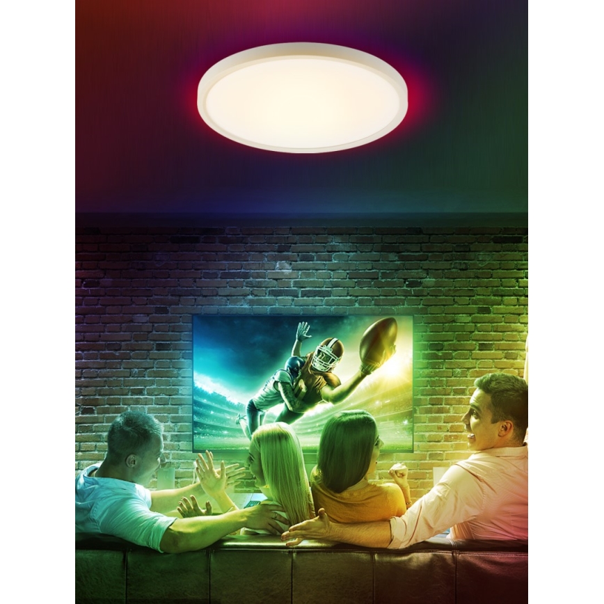 Immax NEO 07169-W60 - LED RGB+CCT prigušiva plafonska svetiljka NEO LITE TUDO 65W/230V 2700-6500K Wi-Fi Tuya + daljinski upravljač bela