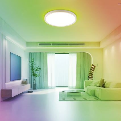 Immax NEO 07169-W60 - LED RGB+CCT prigušiva plafonska svetiljka NEO LITE TUDO 65W/230V 2700-6500K Wi-Fi Tuya + daljinski upravljač bela