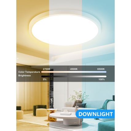 Immax NEO 07169-W60 - LED RGB+CCT prigušiva plafonska svetiljka NEO LITE TUDO 65W/230V 2700-6500K Wi-Fi Tuya + daljinski upravljač bela