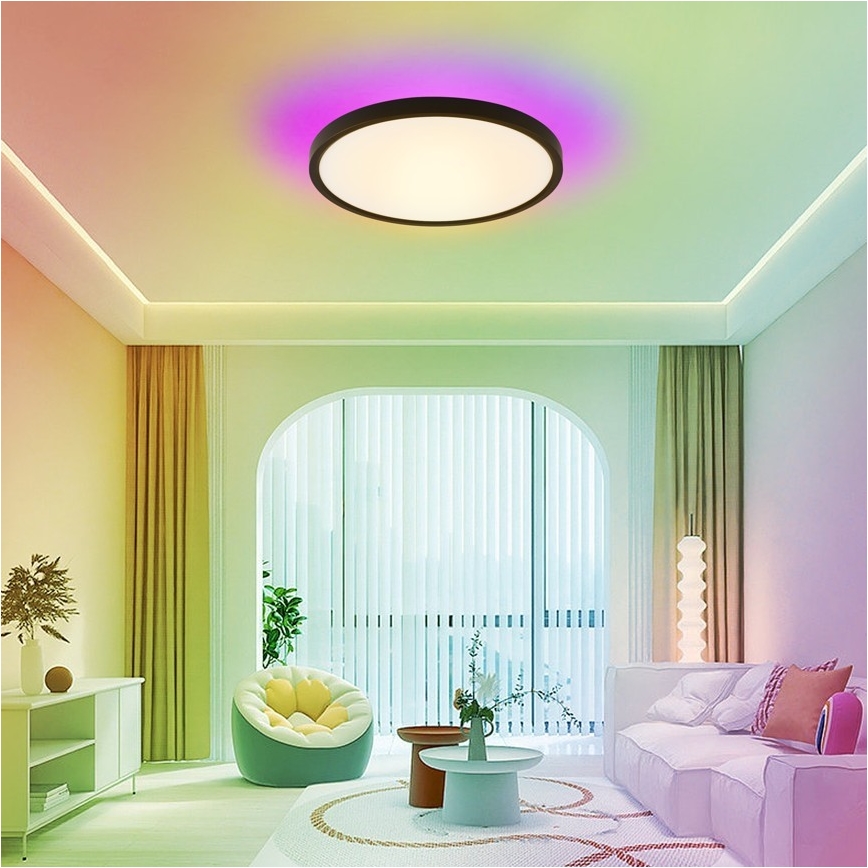 Immax NEO 07170-B60 - LED RGB+CCT prigušiva plafonska svetiljka NEO LITE TUDO LED/65W/230V 2700-6500K Wi-Fi Tuya crna + daljinski upravljač