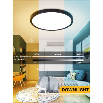 Immax NEO 07170-B60 - LED RGB+CCT prigušiva plafonska svetiljka NEO LITE TUDO LED/65W/230V 2700-6500K Wi-Fi Tuya crna + daljinski upravljač