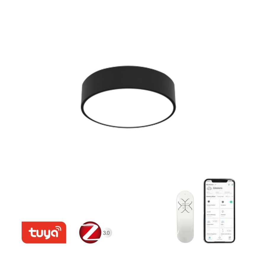 Immax NEO 07200L - LED prigušiva stropna svetiljka RONDATE LED/18W/230V 3000-6000K prečnik 25 cm crna Tuya + daljinski upravljač