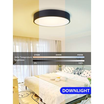 Immax NEO 07201L - LED prigušiva plafonsko svetlo RONDATE LED/28W/230V crna Tuya + daljinski upravljač