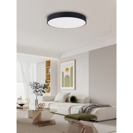 Immax NEO 07203L-LED prigušiva plafonska svetiljka RONDATE 65W/230V 3000-6000K Tuya crna + daljinski upravljač